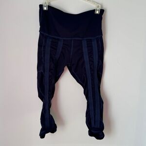 Sweetflexx HiRise Navy Capri Resistance Leggings, Bands in Front (Legs)Sz 10